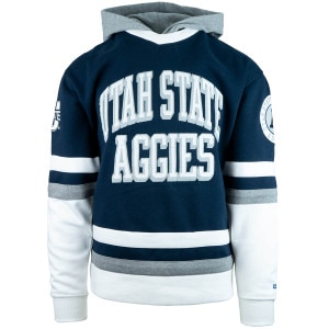 Utah State Aggies hockey club fleece navy unisex hooded sweatshirt